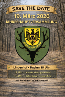 19.03.2026 18:00 Uhr Jahreshauptversammlung im Lindenhof
